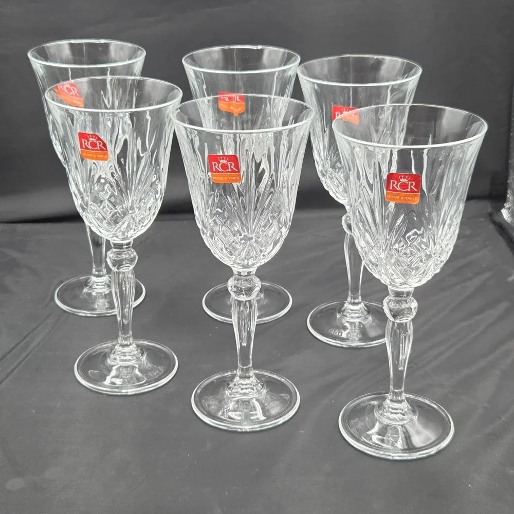 RCR Crystal Wine Glasses Goblets‎ Italy 7.5